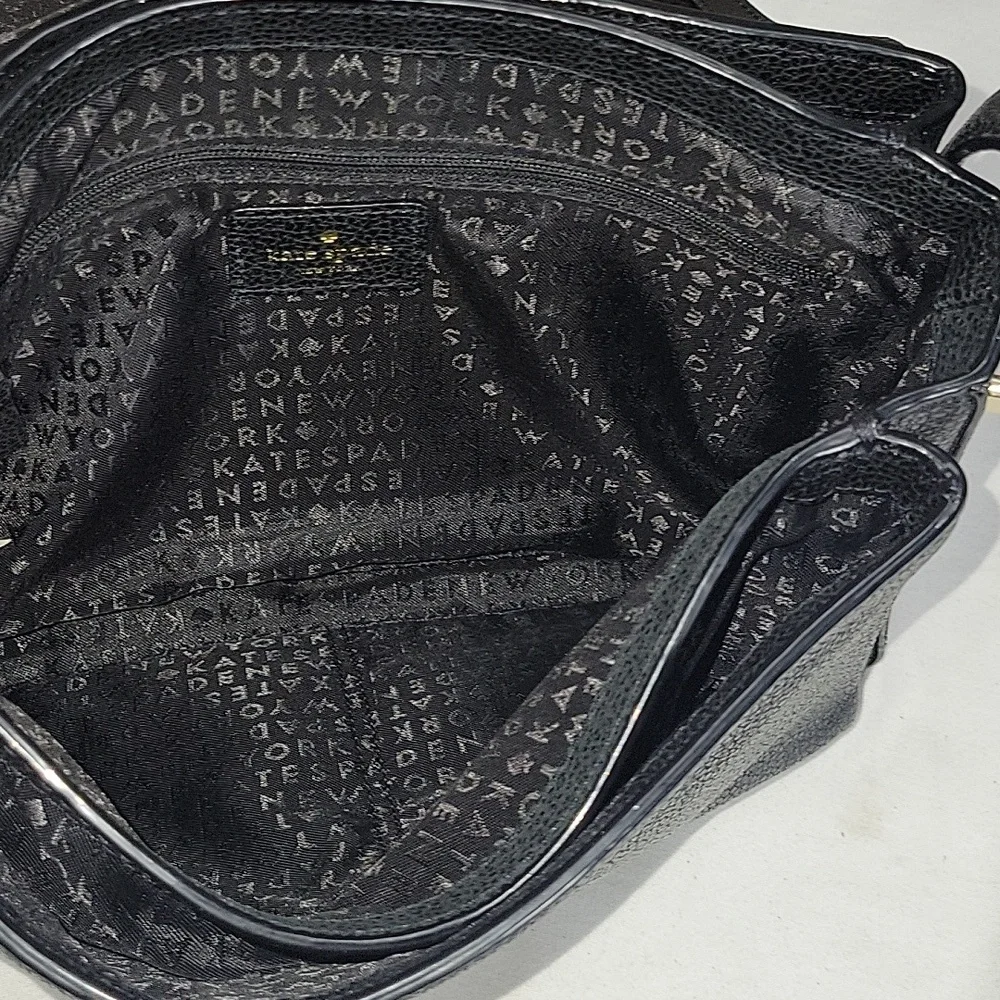 Kate Spade Black Textured Leather Crossbody Shoulder Bag